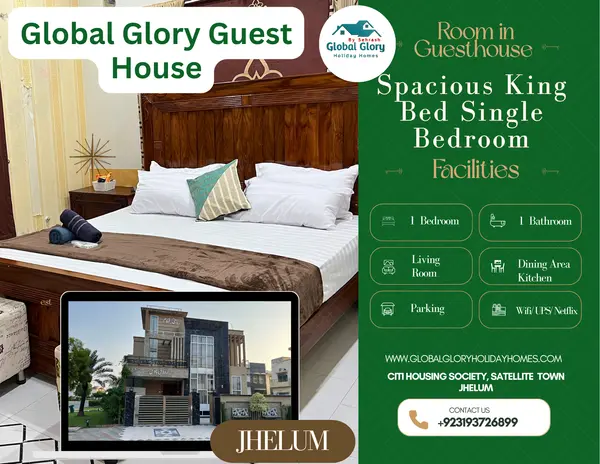 Global Glory Guest House Offers Single Bedrooms with Attached Bathroom in Jhelum